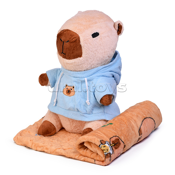 Мягкая игрушка "Капибара" с пледом