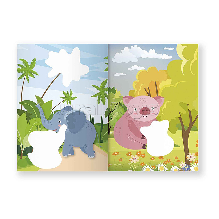 Книжка с наклейками фигурн. Крупные наклейки. Мамы и малыши.