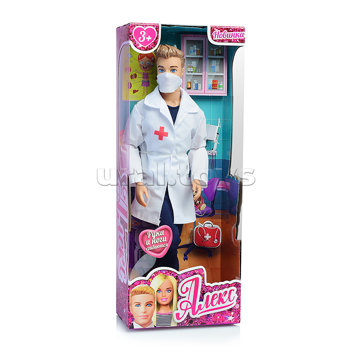 Кукла Алекс 29 см. (врач, руки и ноги сгибаются) в коробке