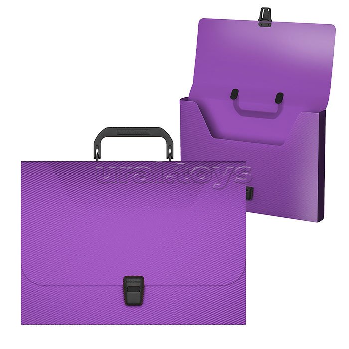 Портфель пластиковый Diagonal Vivid, A4, фиолетовый