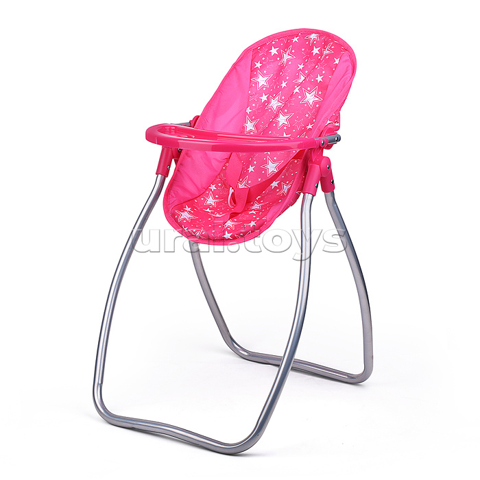 Коляска для кукол 5 в1 принт: звезды на розовом