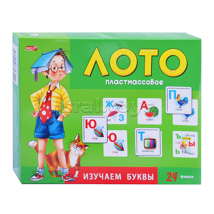 Лото пластиковое 24 фишки. "Изучаем буквы"