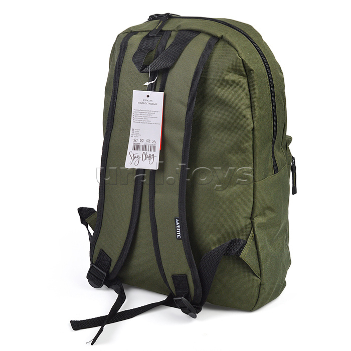 Рюкзак "Khaki" подростковый 40x29x17 см (14 л) 250 г, 1 отделение на молнии, 1 передний карман, темно-зеленый Рюкзак "Khaki" подростковый 40x29x17 см (14 л) 250 г, 1 отделение на молнии, 1 передний карман, темно-зеленый