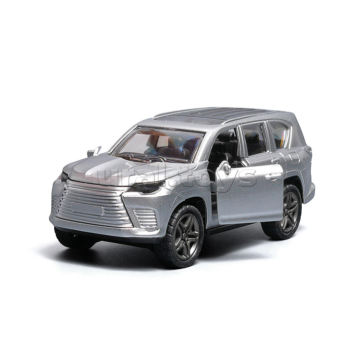 Серебристая инерционная машинка die-cast , 1:32, с люком
