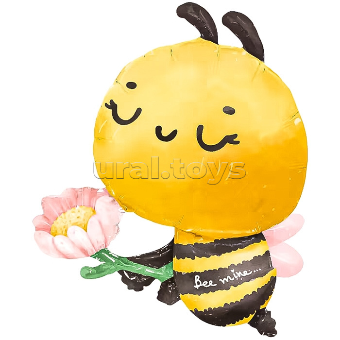 Шар (32''/81 см) Фигура, Пчелка с цветком, 1 шт. в уп.
