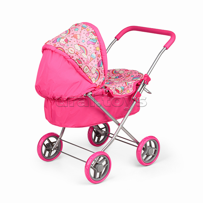 Коляска-люлька для кукол, металлическая, цвет Единороги