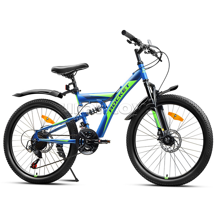 Велосипед 24" Rocket Azkar, цвет синий/зеленый, размер 15"