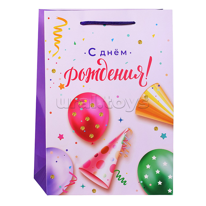 Пакет подарочный с матовой ламинацией 22х31х10 см (ML) Праздник 190 г (собс.разр.)