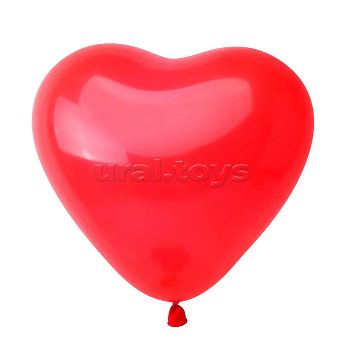 Шар (10''/25см) Сердце, красный, пастель, 100шт.