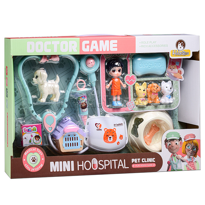 Набор доктор "Медицина" с животными, в коробке
