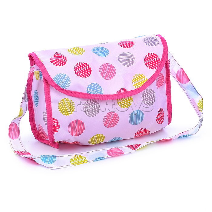 Коляска для кукол, металлическая, складная, прогулочная с капюшоном, с сумкой и корзиной , цве