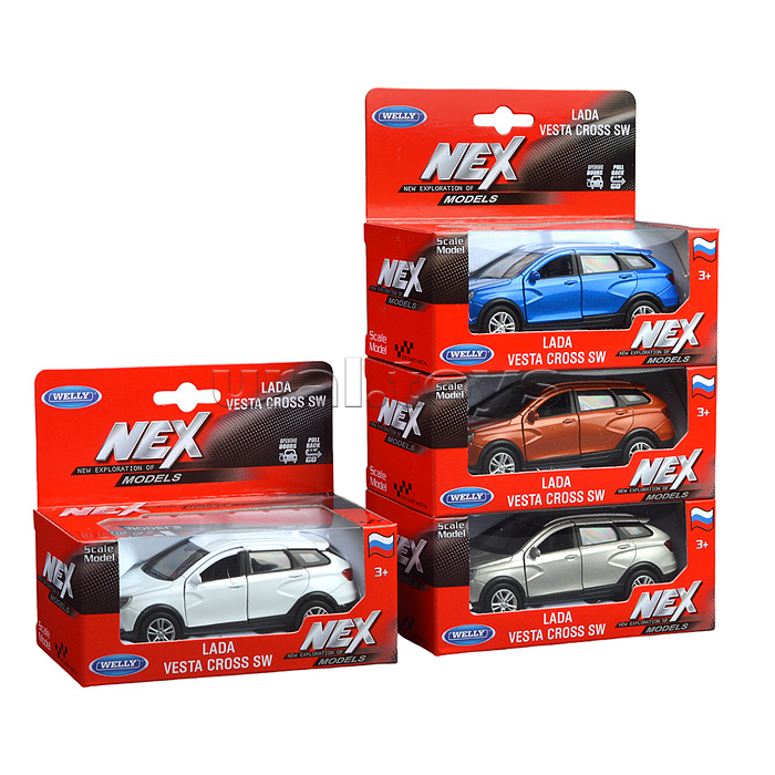 Машинка 1:38 LADA Vesta SW Cross, пруж. мех., цвет в асс. Машинка 1:38 LADA Vesta SW Cross, пруж. мех., цвет в асс.
