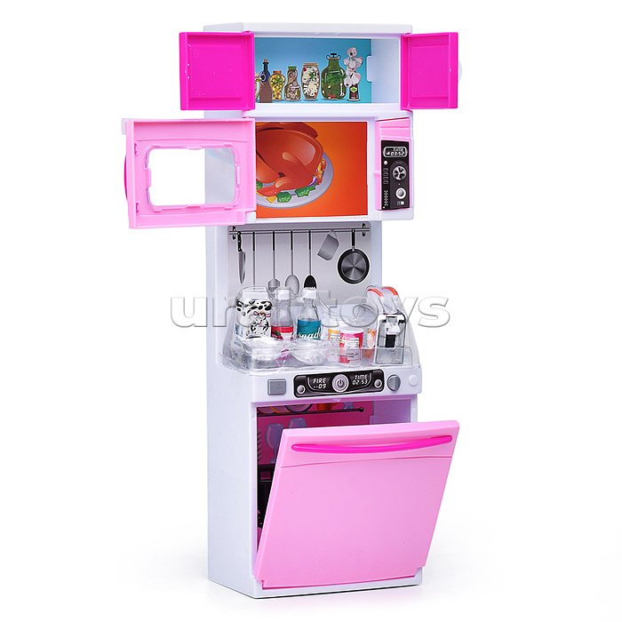 Набор мебели для кукол "Мини кухня" розовая, в коробке