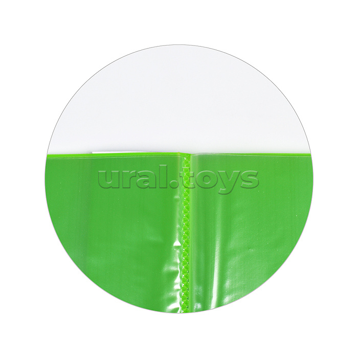 Папка с 10 вкладышами "Juicy" A4, 450 мкм, вкладыши 30 мкм, фактура "песок" внешний карман со сменной этикеткой, внутренний карман, индивидуальная маркировка, непрозрачная салатовая