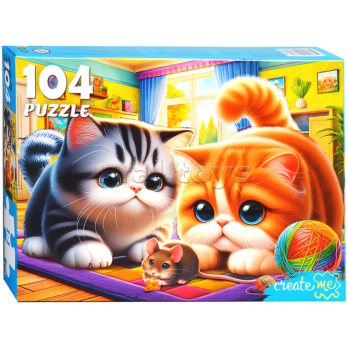 Пазлы 104 "Котята и мышонок" Пазлы 104 "Котята и мышонок"