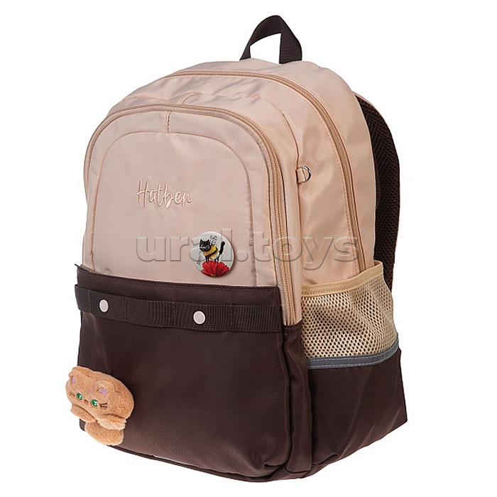 Рюкзак "Модная школа. Жж-мяу" 41х29х17,5см полиэстер нагрудная стяжка светоотраж. 2 отделения 3 кармана