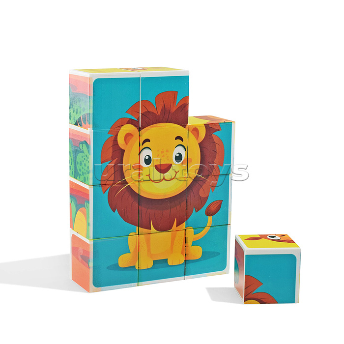 Кубики пластмассовые "Зоопарк" 12 шт Baby Toys