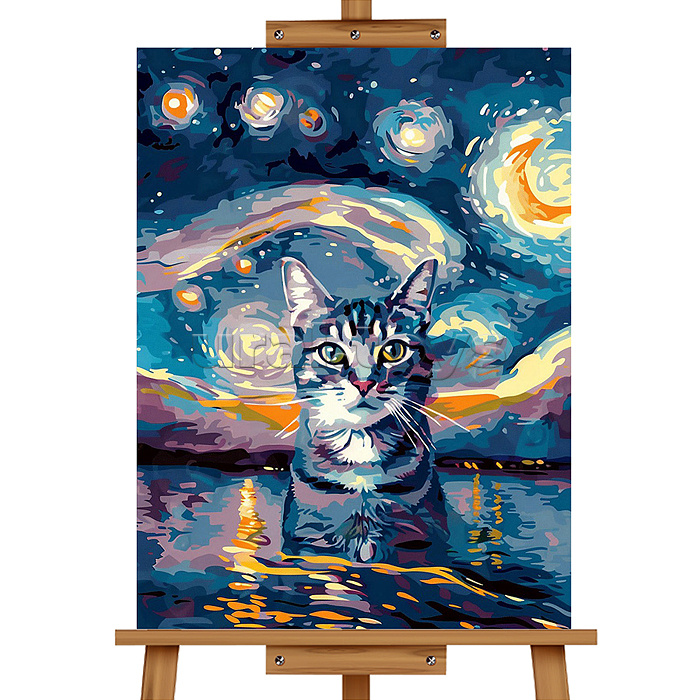 Набор для рисования "Картина по номерам 30*40 см. Лунный кот"