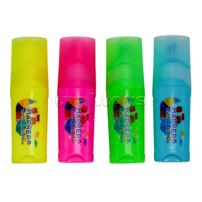 Маркеры-текстовыделители мини, Неон, 4 шт, в ПВХ-упаковке