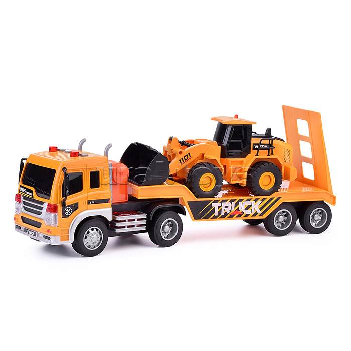 Машина "Эвакуатор" с грейдером ( свет, звук) в коробке