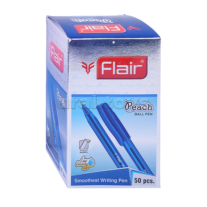Ручка шариковая "Flair" PEACH TRENDZ, пластик, 1.0мм, трехгранный корпус, синяя, колпачок-цвет чернил Ручка шариковая "Flair" PEACH TRENDZ, пластик, 1.0мм, трехгранный корпус, синяя, колпачок-цвет чернил