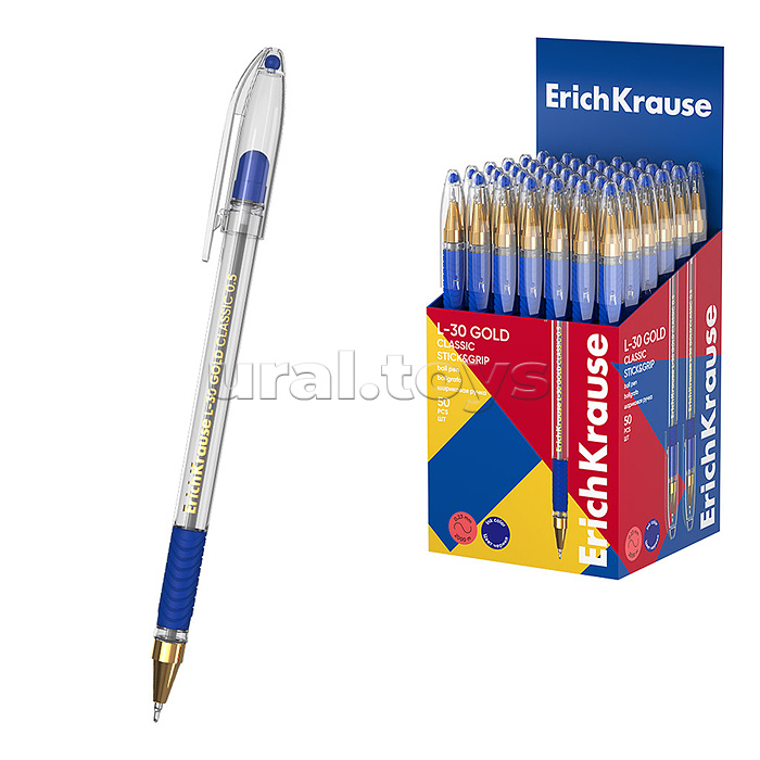 Ручка шариковая L-30 Gold Stick&Grip Classic, 0.5, Super Glide Technology, цвет чернил синий (в коробке по 50 шт.) Ручка шариковая L-30 Gold Stick&Grip Classic, 0.5, Super Glide Technology, цвет чернил синий (в коробке по 50 шт.)