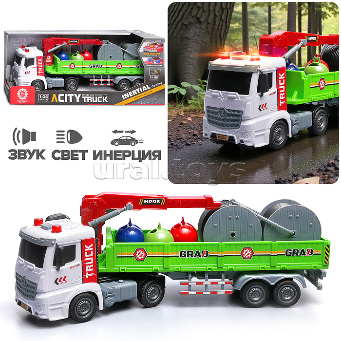 Машина "ТрансПорт Плюс" на батарейках, в коробке