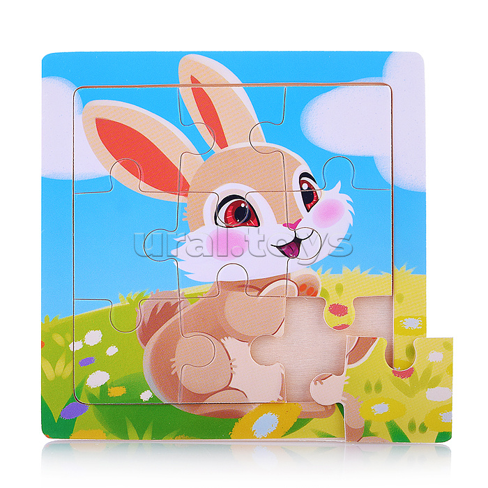 Пазл "Зайчик на лужайке"