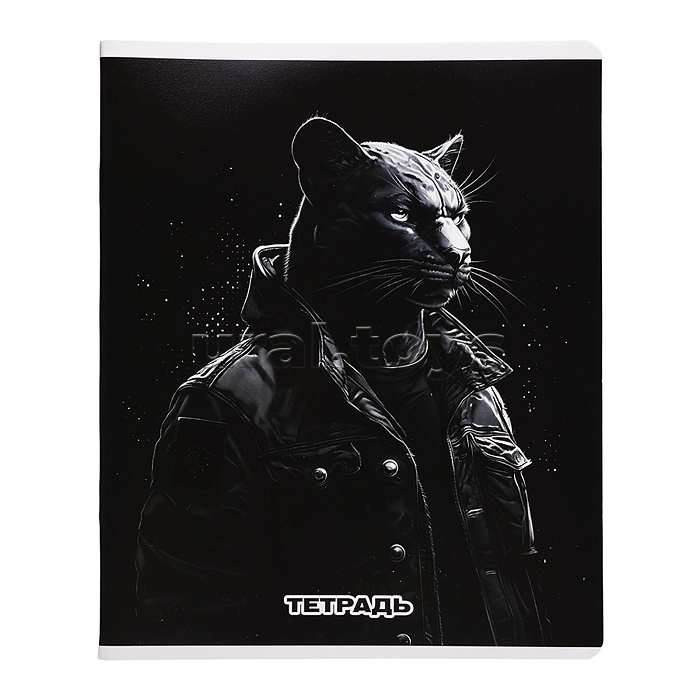 Тетрадь 48 л, клетка "Брутальные звери" А5+, мягкий переплёт (2 скобы)