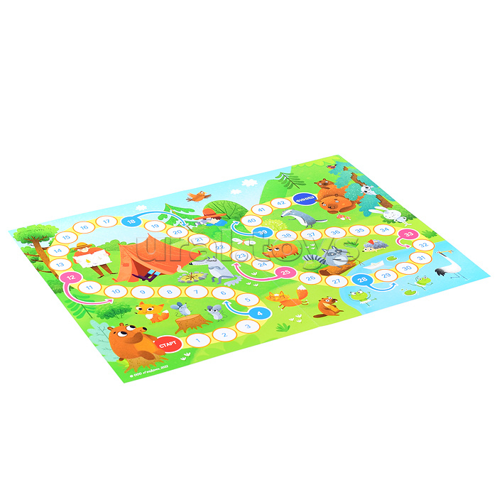 Игра-ходилка с фишками для малышей 2в1. На ферме+В лесу. Игра-ходилка с фишками для малышей 2в1. На ферме+В лесу.