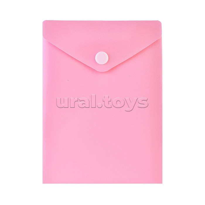 Папка-конверт на кнопке "Pastel" A6- (115x157 мм) 180 мкм, непрозрачная, 5 пастельных цветов ассорти