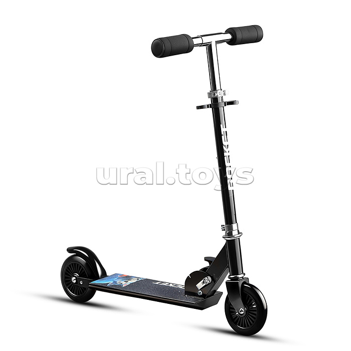 Самокат 2-х колесный ROCKET,колеса PU/ 125 мм, ABEC 7, черный (в пакете)