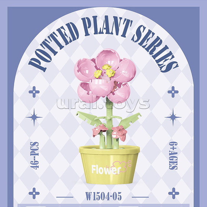 Конструктор "Цветок" (46 дет.) в коробке