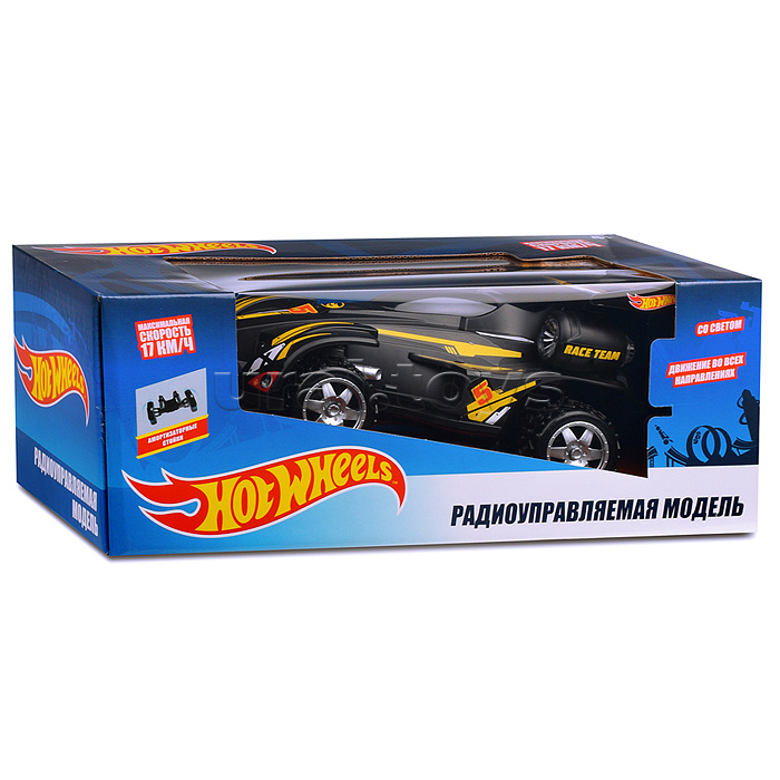 Багги на р/у Hot Wheels cо светом, скорость до 17км/ч, с АКБ, чёрная