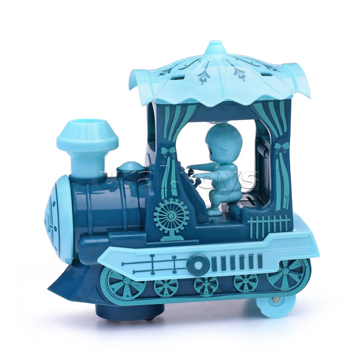 Паровоз "Веселый машинист" со светом и звуком, на батарейках, в коробке