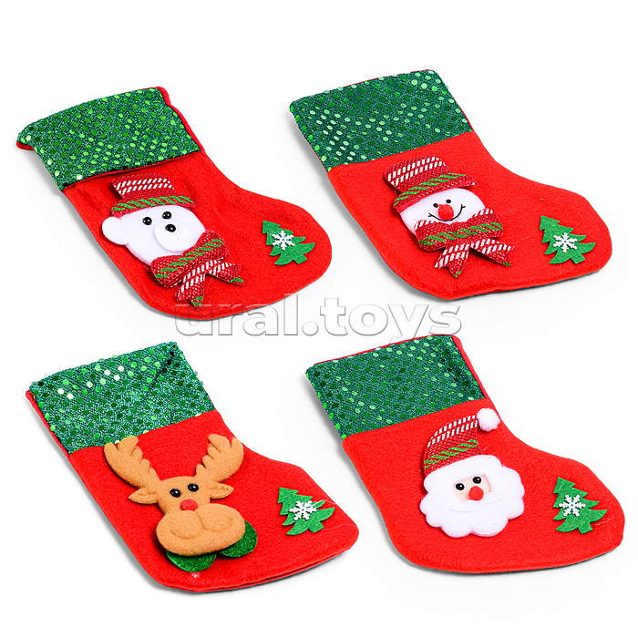 Новогоднее украшение "Рождественский носок" в пакете