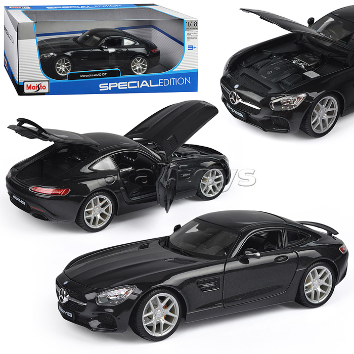 Машинка die-cast Mercedes-AMG GT, 1:18, чёрная, открывающиеся двери