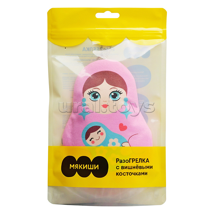 Игрушка с вишнёвыми косточками "Матрёшка с сыночком"