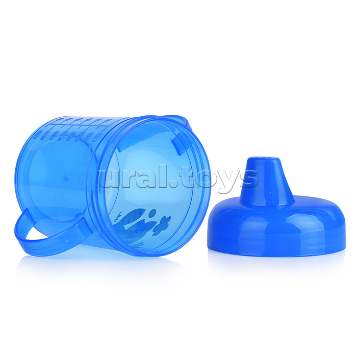 Поильник-непроливайка с жестким носиком, с ручками, ассорти, 200 мл, 5+, 1шт.