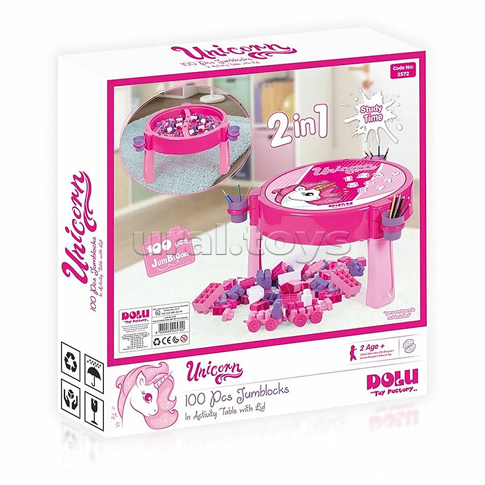 Игрушка Конструктор со столиком Unicorn JumBloks 100 дет.