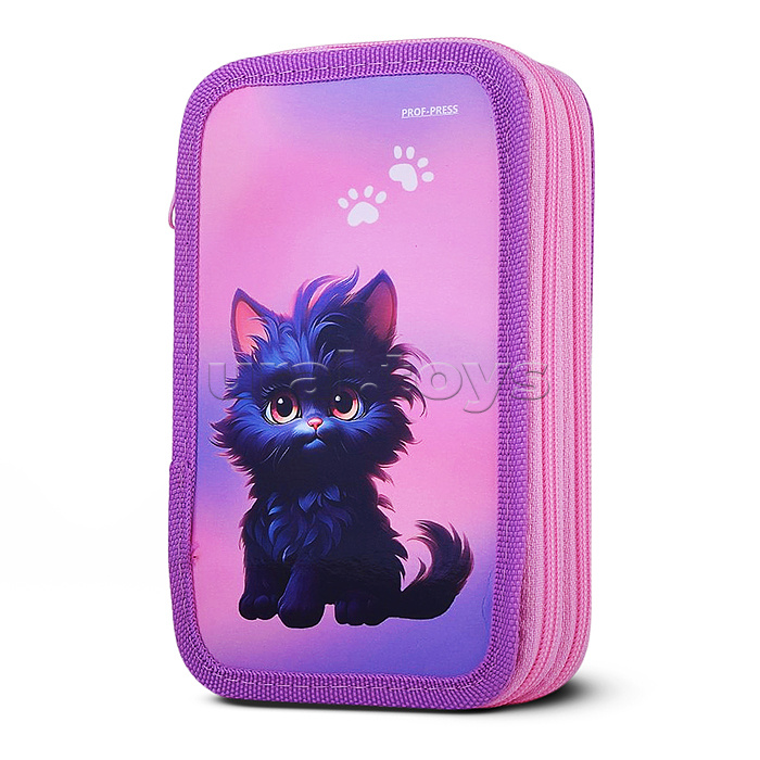 Пенал 2-секц, большой "Черный котик" 190х115, ламинированный картон