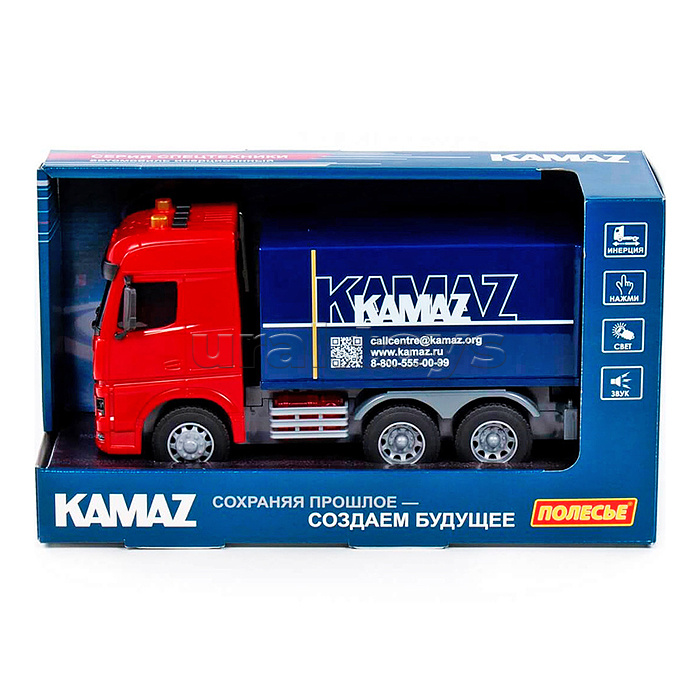 KAMAZ, автомобиль-фургон инерционный (со светом и звуком)