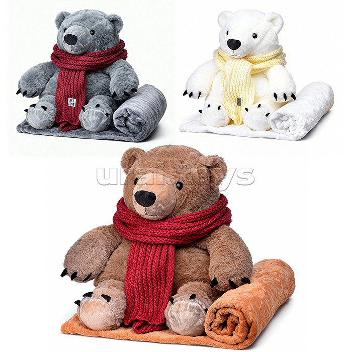 Мягкая игрушка "Медведь" с пледом (110х150)