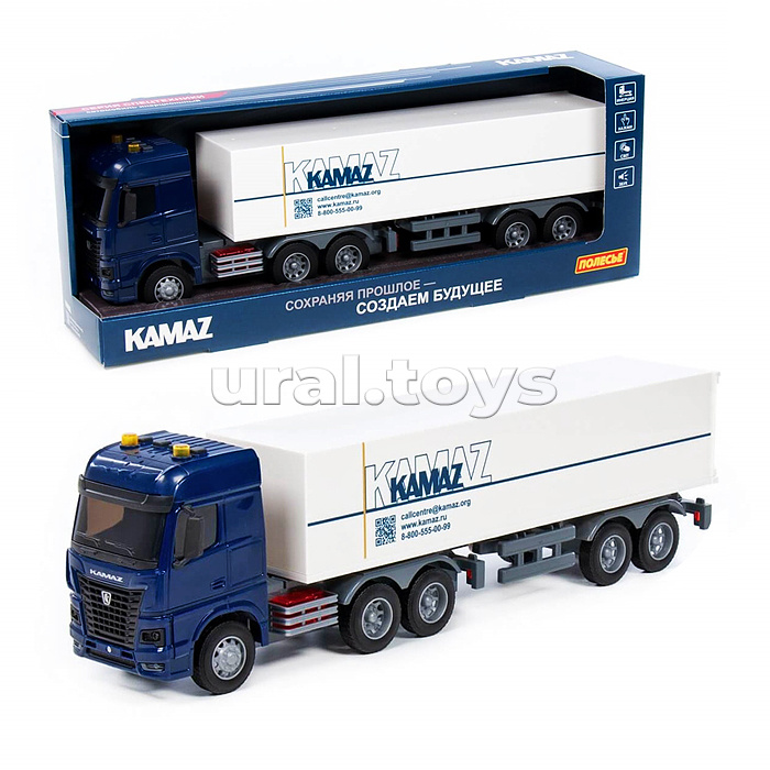 KAMAZ, автомобиль-тягач с полуприцепом инерционный (со светом и звуком)