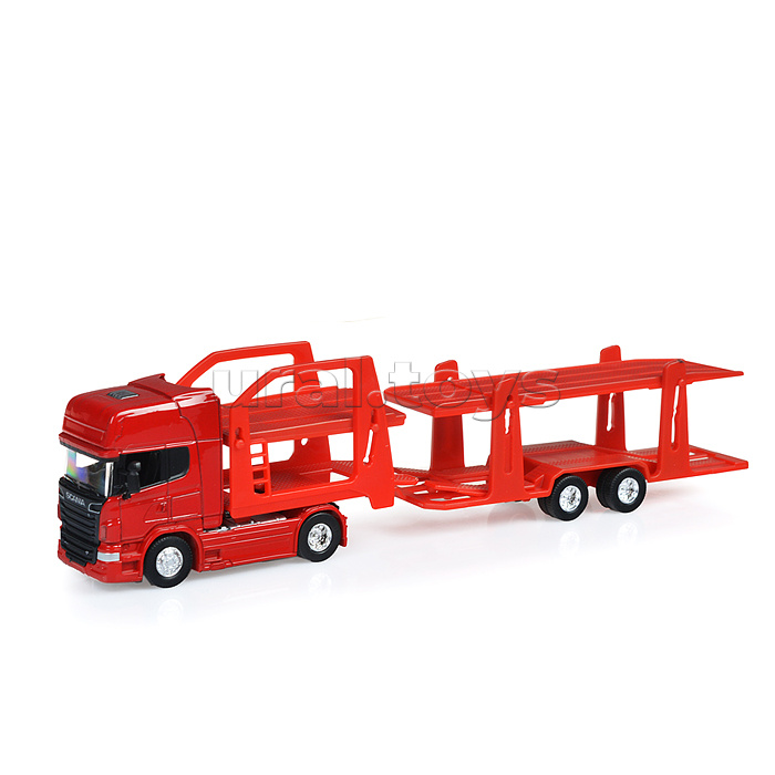 Набор 1:64, Грузовик Scania V8 R730 с тремя легковыми машинками Набор 1:64, Грузовик Scania V8 R730 с тремя легковыми машинками