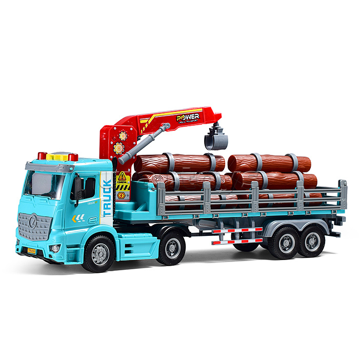 Машина "Лесовоз" на батарейках, в коробке