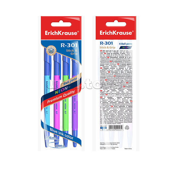 Ручка шариковая R-301 Neon Stick&Grip 0.7, цвет чернил синий Ручка шариковая R-301 Neon Stick&Grip 0.7, цвет чернил синий