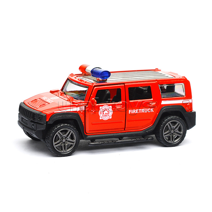 Красная инерционная служебная машинка с мигалкой die-cast, 1:32, открывающиеся двери Красная инерционная служебная машинка с мигалкой die-cast, 1:32, открывающиеся двери