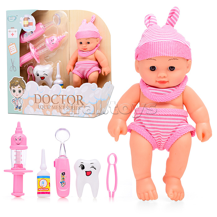 Набор доктора (Кукла+медицинский набор) в коробке