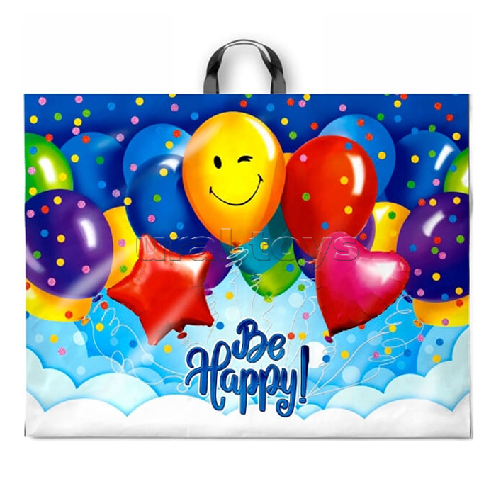 Пакет ПЭ с петлевой ручкой 71х55+6, 90мкм "Большой праздник"